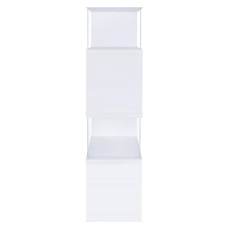 Fantastic glossy white wooden bookcase