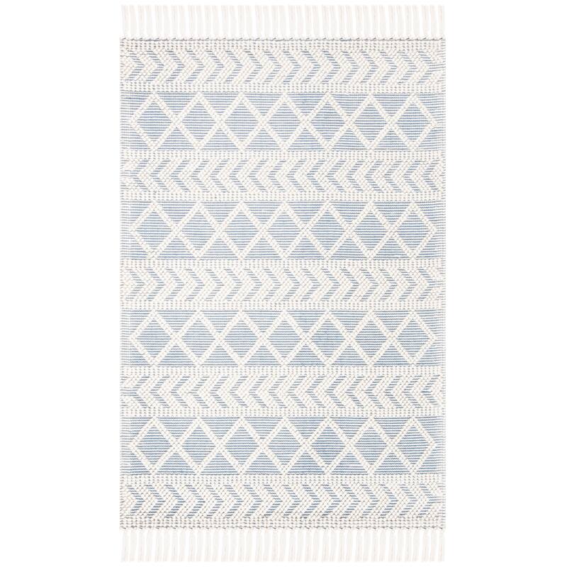 SAFAVIEH Handmade Natura Carmelia Wool Rug - 4' x 6' - Blue/Ivory