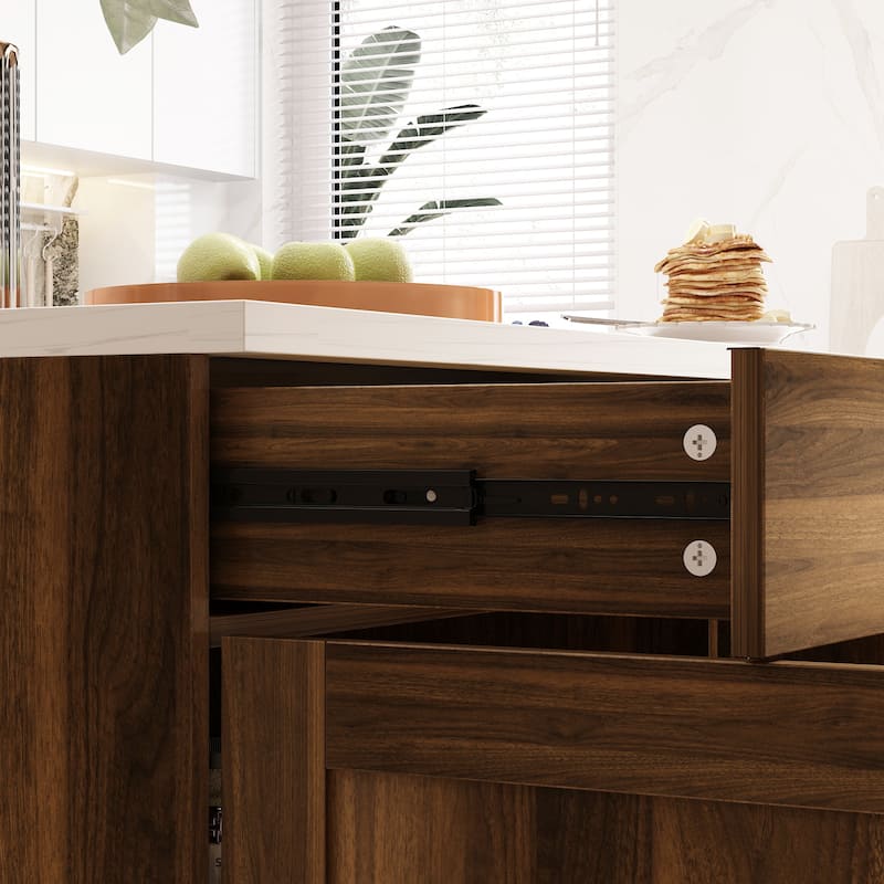 Versatile Multi-Purpose Marble Cabinet Storage Solution Kitchen Island