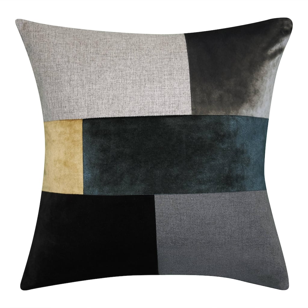 Edie At Home Color Block 20x20 Decorative Pillow, Teal