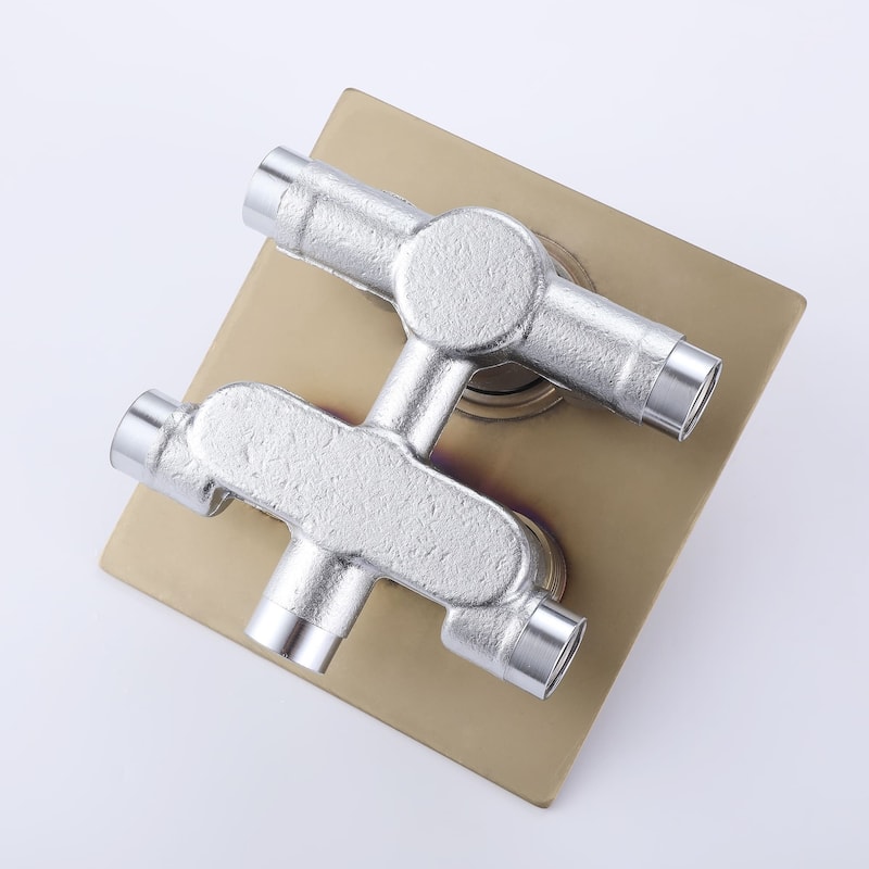 Thermostatic Shower System With Rough-in Valve Bathroom Shower Faucet With Hand Shower And Body Jet Rain 10 Inch Shower Head Set