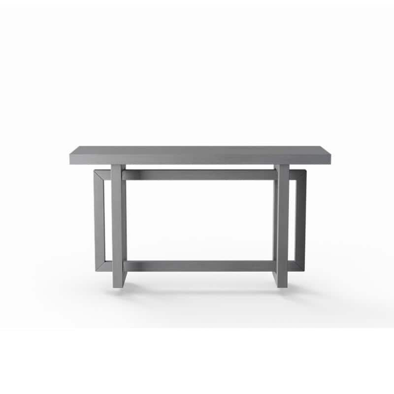 Modern Console Table Sofa Table with Concrete Top, 59'' Long Accent Entryway Table