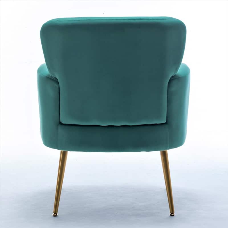 US Pride Furniture Stylish Velvet Armchair with Gold Metal Legs Comfortable Accent Chair