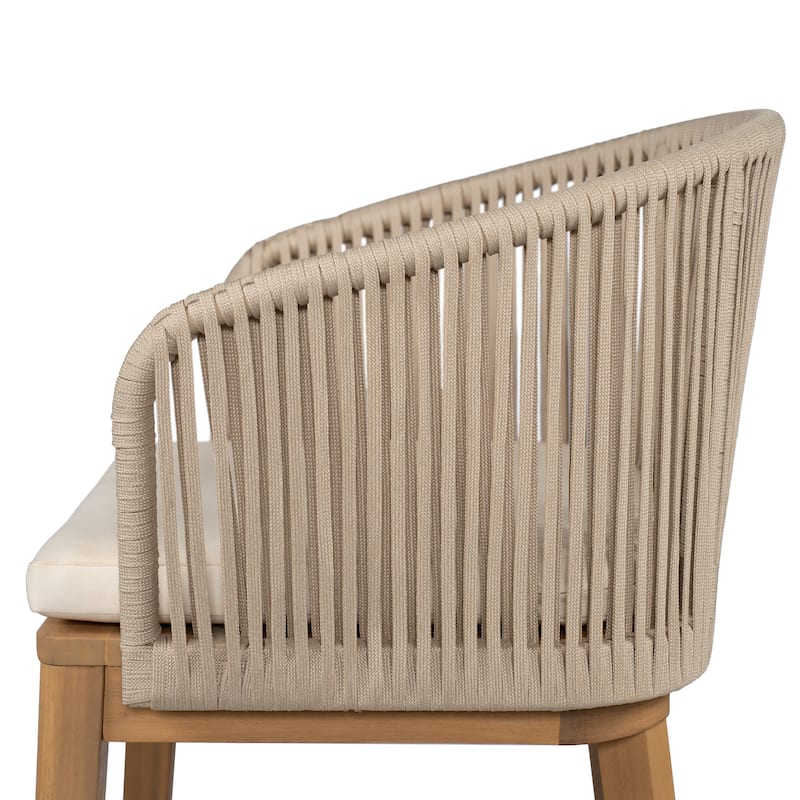Christopher Knight Home- Eulalia Acacia Wood Patio Bar Stool (Set of 2)