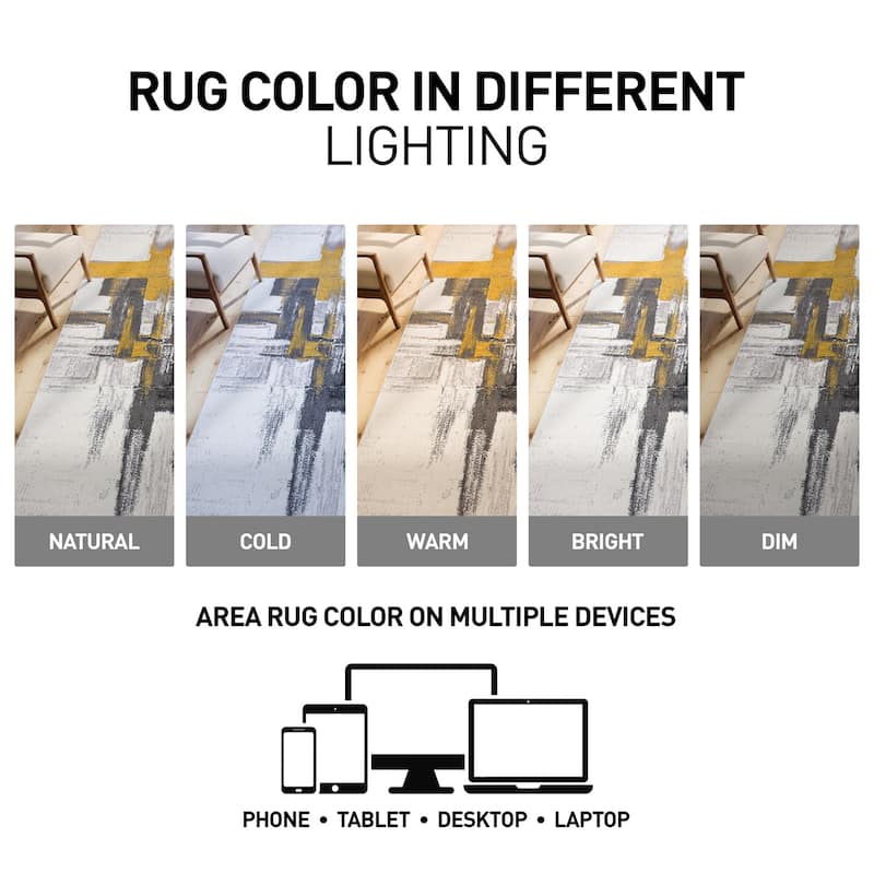 World Rug Gallery Modern Abstract Art Area Rug