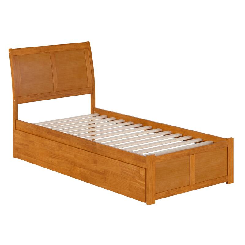 Portland Platform Bed with Footboard and Twin XL Trundle