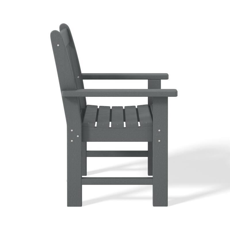 Polytrends Laguna Outdoor Patio 7-Piece Rectangular Table Garden Arm Chairs Dining Set