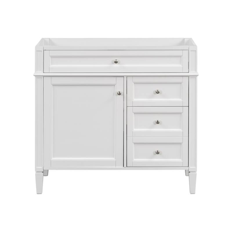 GDFStudio - Bervine Modern Freestanding Bathroom Vanity with 2 Storage Drawers and Tip-Out Compartment (NOT INCLUDE BASIN SINK)