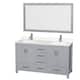 Option Gray / White Quartz Top / Brushed Chrome Hardware