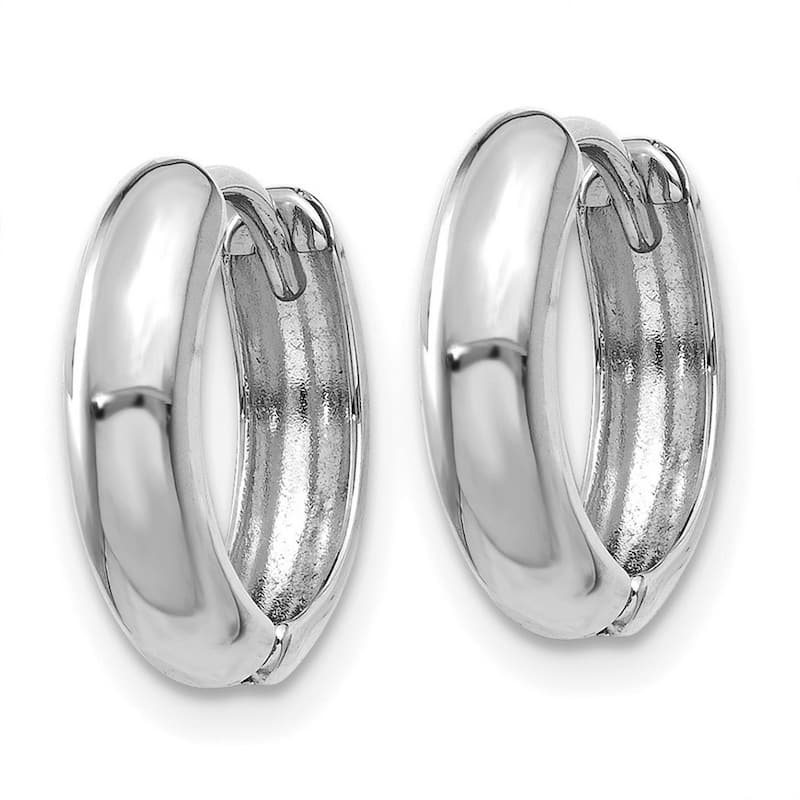 Curata 14k Rose Gold Polished Hinged Hoop Earrings - 11x12mm