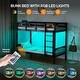 preview thumbnail 2 of 8, Twin Bunk Bed with RGB LED Strip and Charging Station