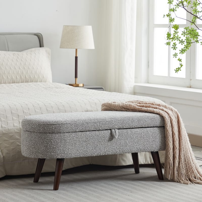 Basics Upholstered Storage Ottoman and Entryway Bench