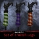 preview thumbnail 2 of 9, Haunted Hill Farm Set of Three 19-In. Light-Up Witch Leg Stakes, Outdoor Halloween Lawn and Garden Decoration, LED, Battery