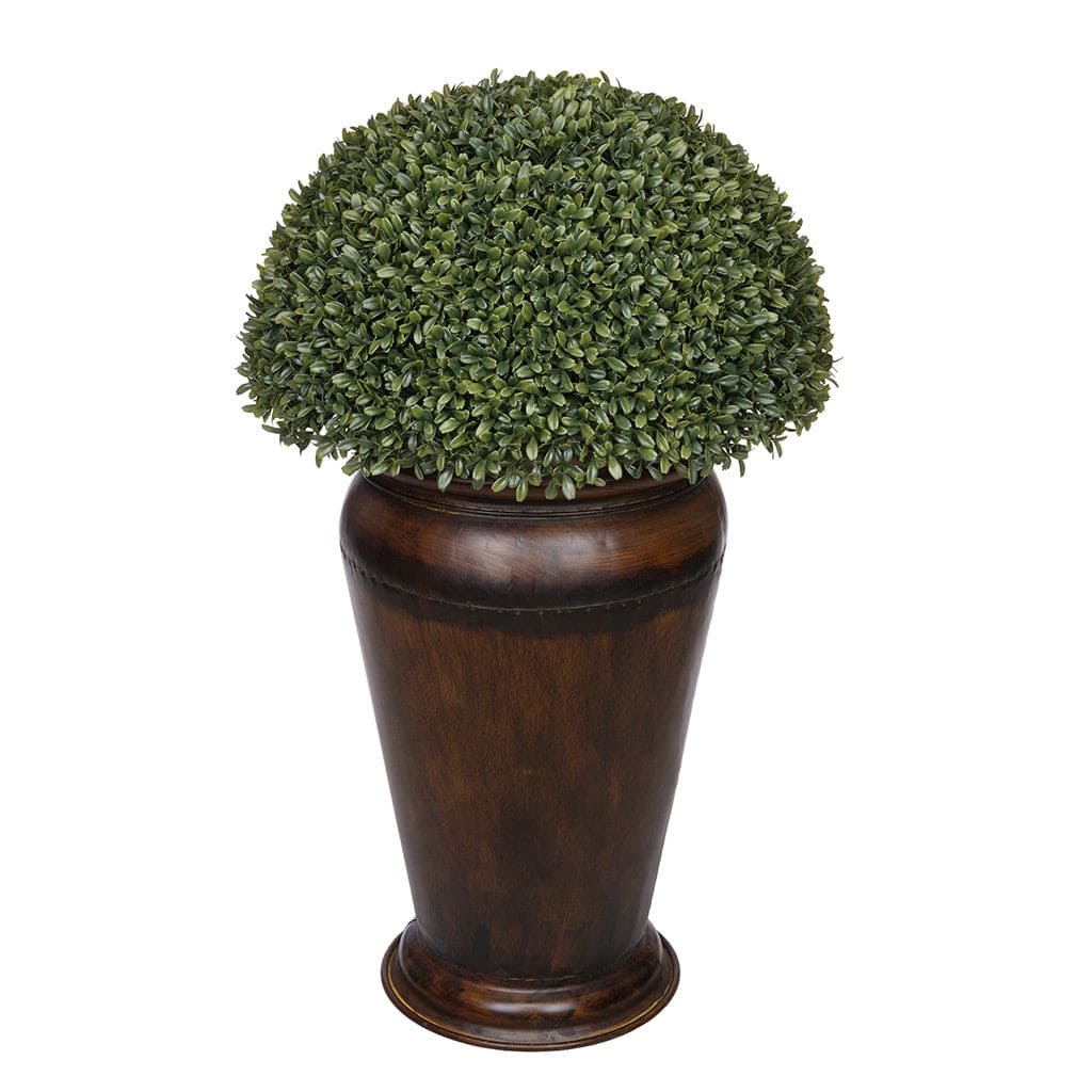 Faux Bowood Half-Ball Topiary in Designer Metal Planter