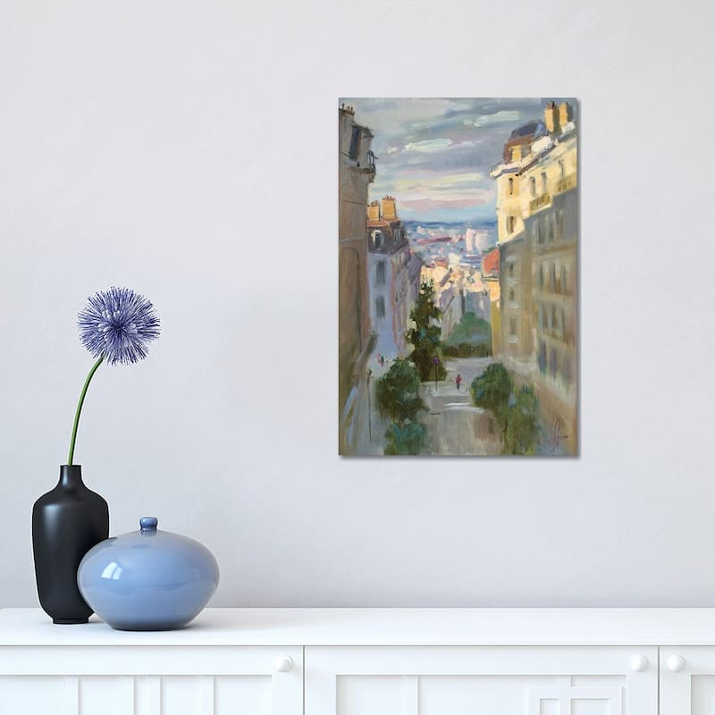 iCanvas "Monmantre Slope Paris France" by CountessArt Canvas Print - 18x12x1.5