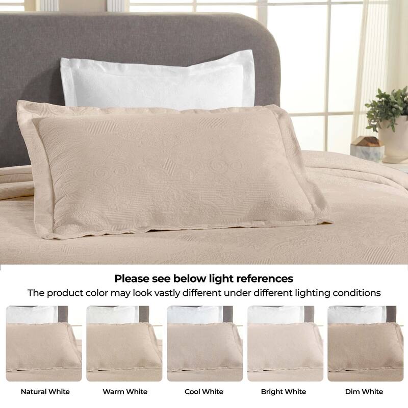 Superior Florin Jacquard Scrolling Medallion Cotton Bedspread Set