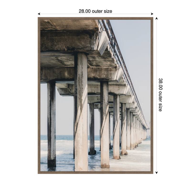 Kate and Laurel Pier Over The Water by Alicia Abla Framed Canvas Wall Art Print