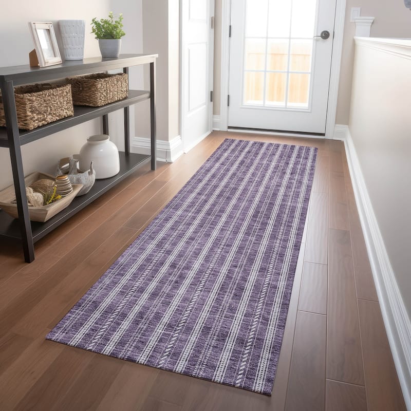 Machine Washable Indoor/ Outdoor Chantille Stripe Twist Rug