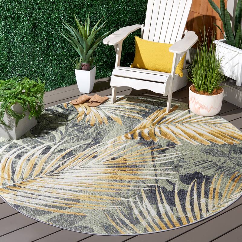 SAFAVIEH Barbados Ainash Tropical Waterproof Patio Backyard Rug