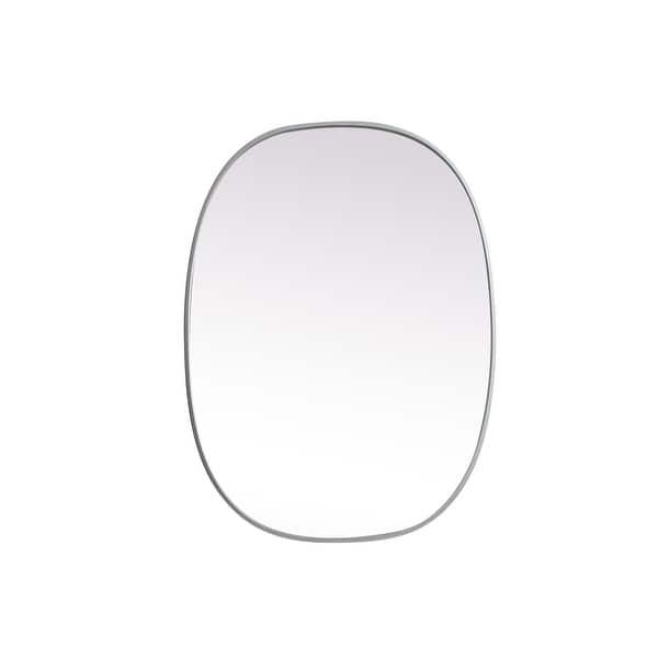 slide 2 of 10, Elegant Lighting MR2B2736 Brynn 27" W x 36" H Modern Oval Bathroom Silver