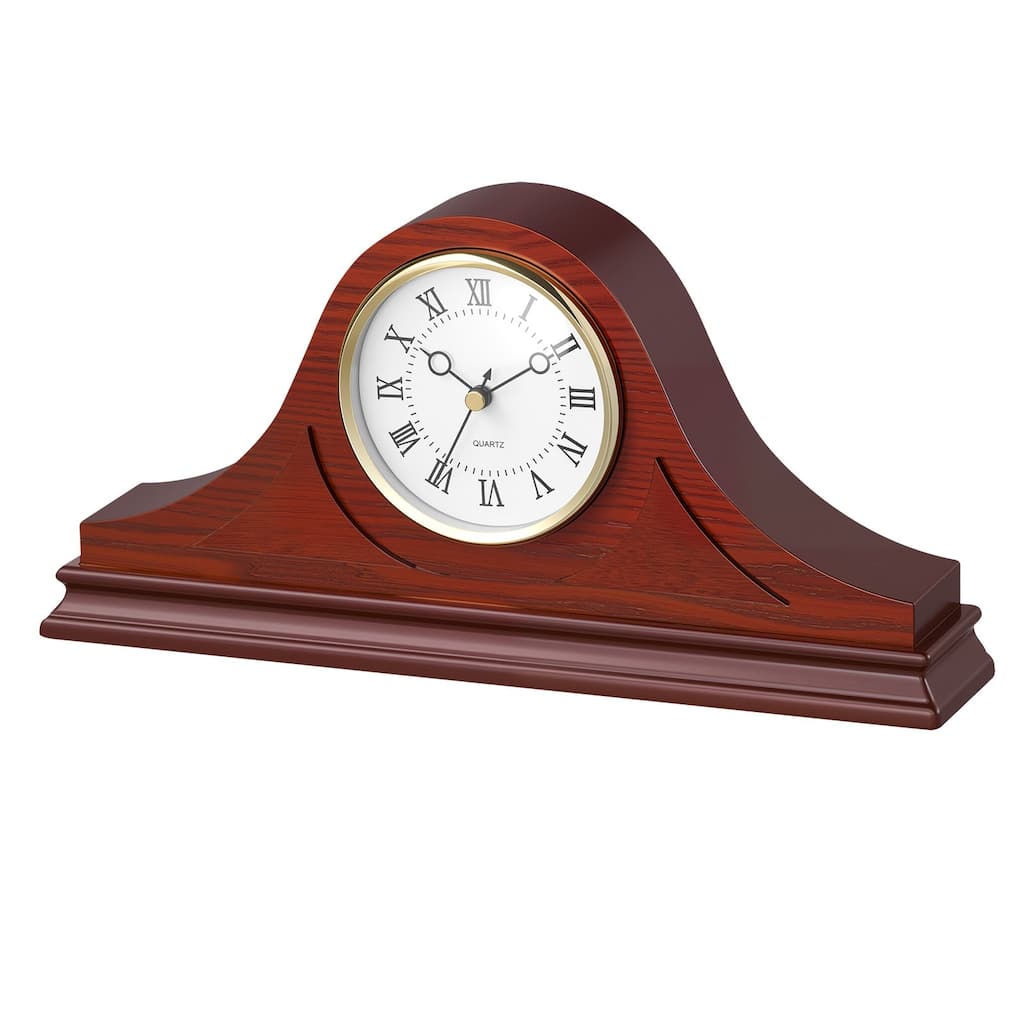Vintage 6.4 in Silent Grandfather Mantel Clock with Quartz Movement - 13.2 x 2.4 x 6.5 in