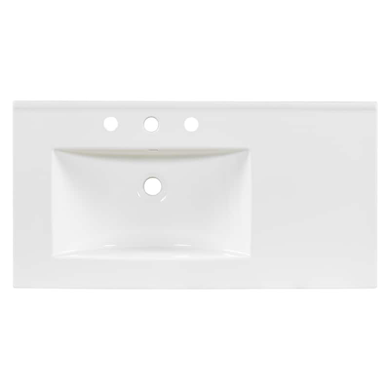 GDFStudio - Verto Wood & Ceramic 36" Bathroom Vanity with Sink, 2 Soft-Close Doors & Shelf
