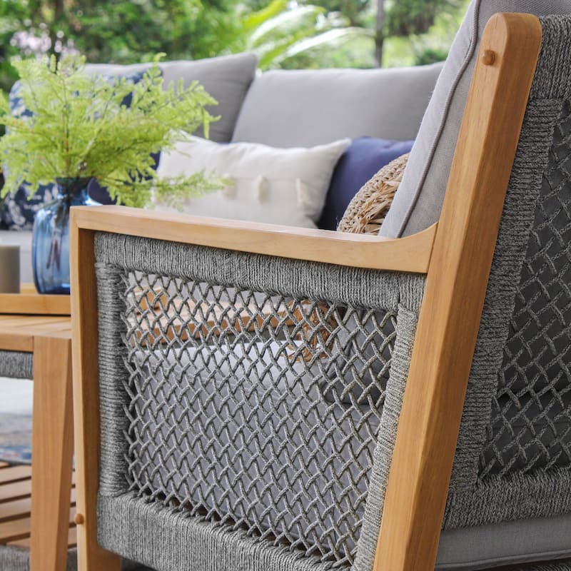 Cambridge Casual Nassau Teak Patio Club Chair with Cushion