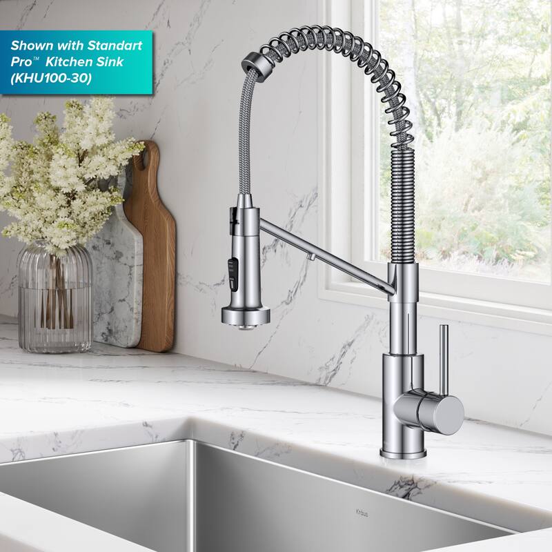 Kraus Bolden 2-Function 1-Handle Commercial Pulldown Kitchen Faucet
