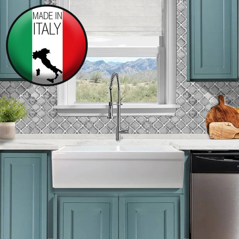 Highpoint Collection 50/50 Farmhouse Sink with Grids and Drains - 33 x 20 x 9.75
