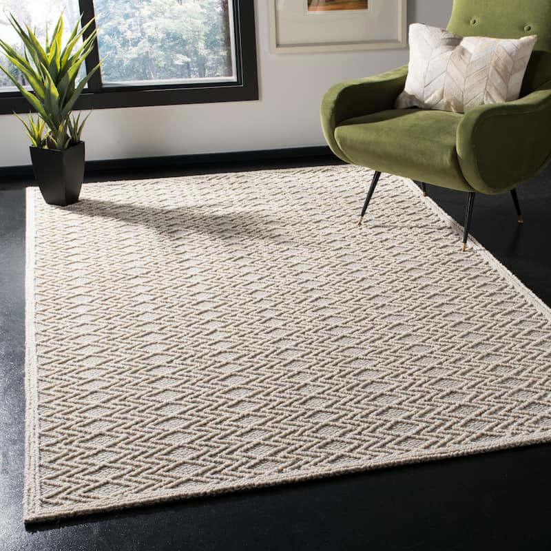 SAFAVIEH Handmade Trace Latosha Modern Wool Rug - 5' x 8' - Grey/Black