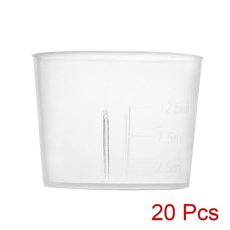 50pcs Transparent Measuring Cup Lab PP Plastic Graduated Beaker 15ml - 50 pcs/15ml