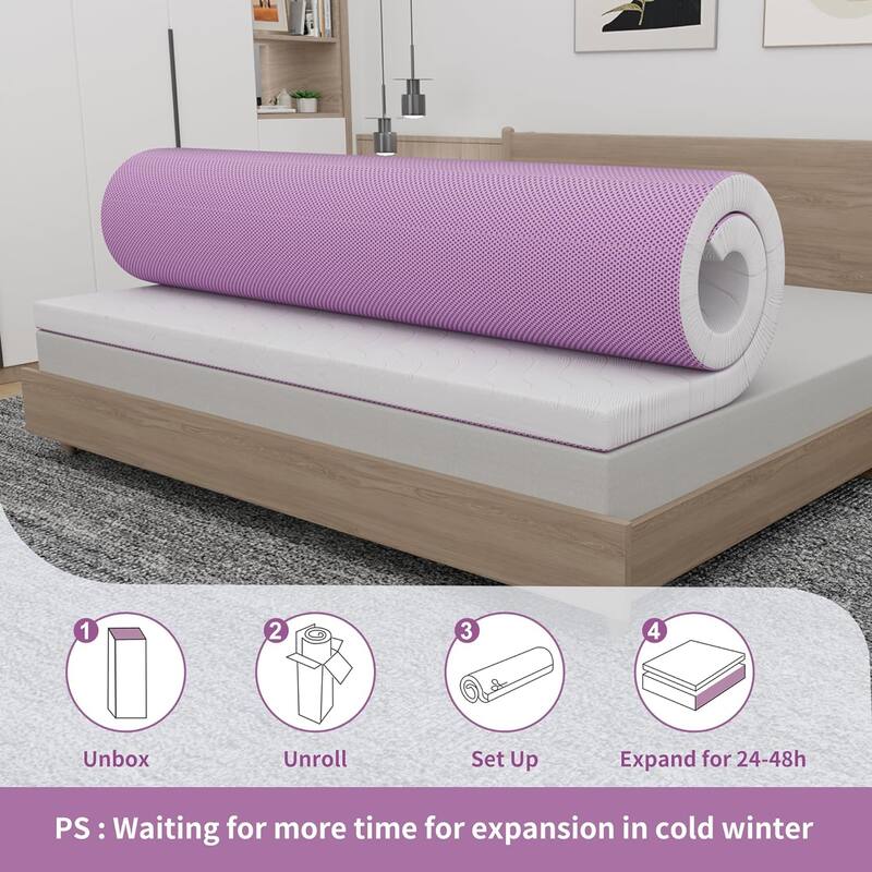 ESHINE 2 inch Memory Foam Mattress Topper Twin Size with Soothing