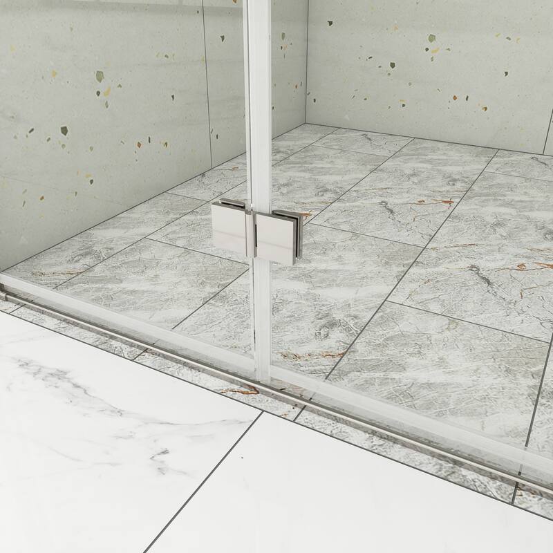 30/32/34/36 Bi-fold Semi-Frameless Shower Door with Clear Tempered Glass