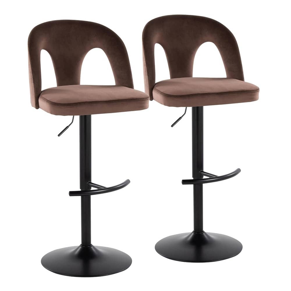 Ava Upholstered Adjustable Barstool - Set of 2
