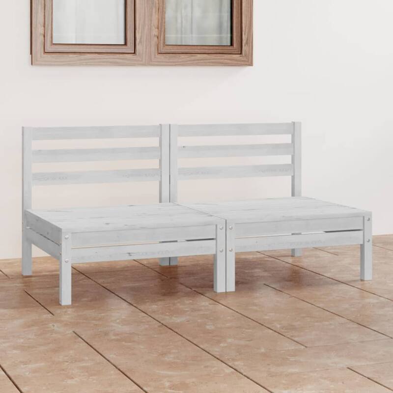 vidaXL Solid Wood Pine Patio 2-Seater Sofa Outdoor Furniture Multi Colors - 25" x 25" x 24.6"