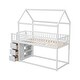 preview thumbnail 19 of 21, Kids and Baby Twin over Twin Bunk Bed with Storage Shelves and Drawers