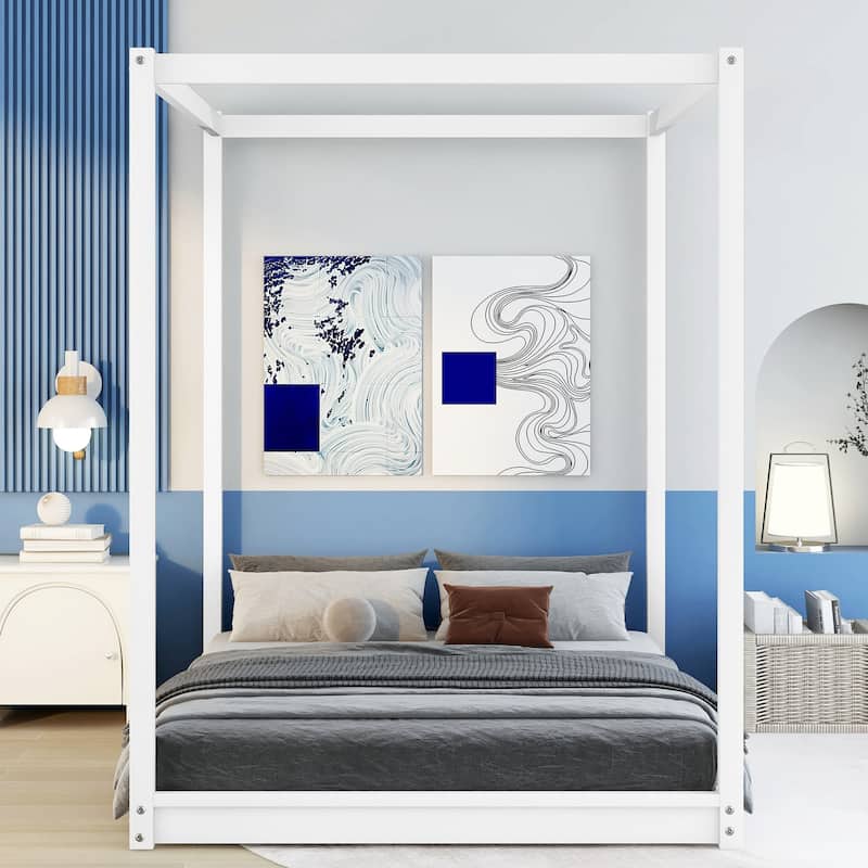 Canopy Platform Bed with Support Legs