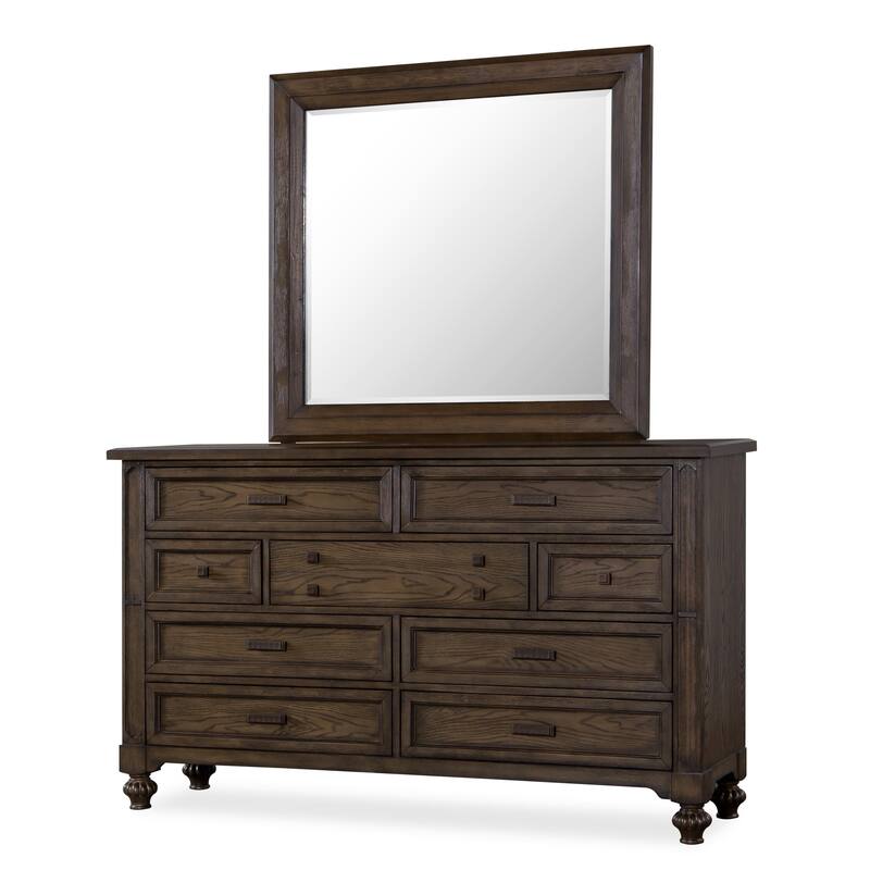 Marina Collection Cherry Brown Wood and Upholstered Bedroom Set