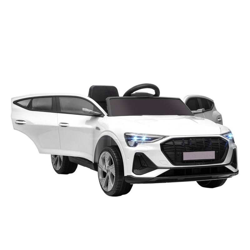 12V Electric Ride-On Car for Toddlers with USB Music LED Lights and Dual Motors Safety Wheels - 42.5" L x 23.5" W x 18.5" H - White