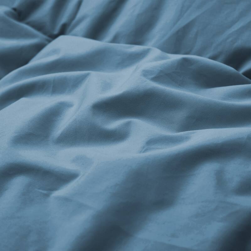 All Season Medium Warmth Organic Cotton Down Feather Comforter Duvet Insert, Navy