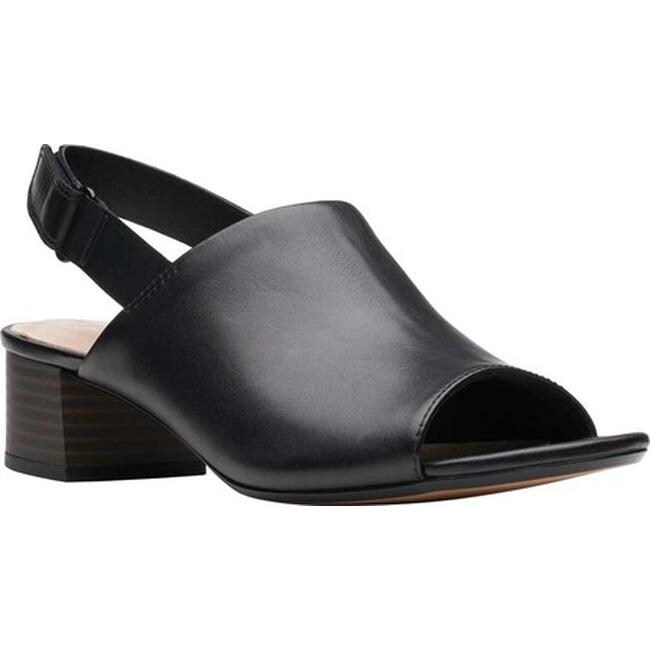 Shop Clarks Women S Elisa Lyndsey Block Heel Slingback Black Full Grain Leather Overstock 30861208