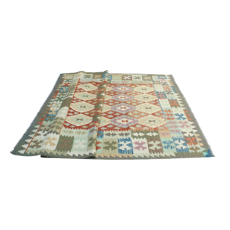 Flatweave Omer Rust/Brown Rug - 6'6" x 9'10"