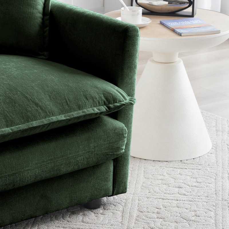 GDFStudio - Elowen Chenille Upholstered Accent Chair with Ottoman Set