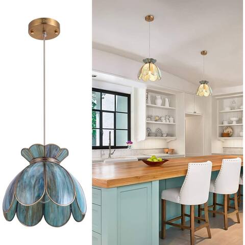Vintage lotus flower pendant light fixture dining room pendant lamp