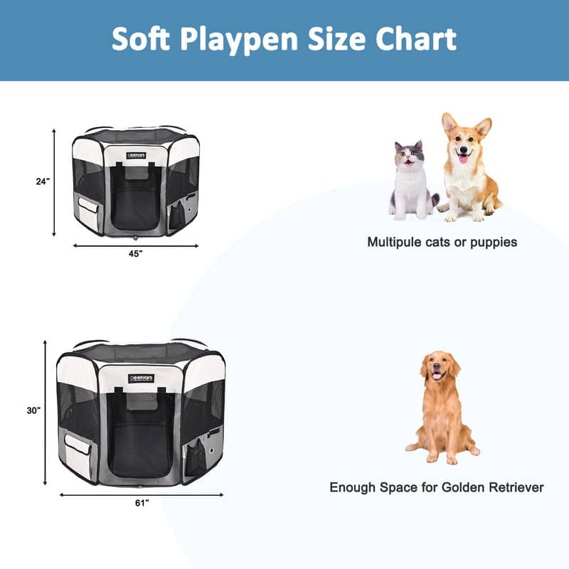Jespet Soft-Sided Folding Dog & Cat Playpen