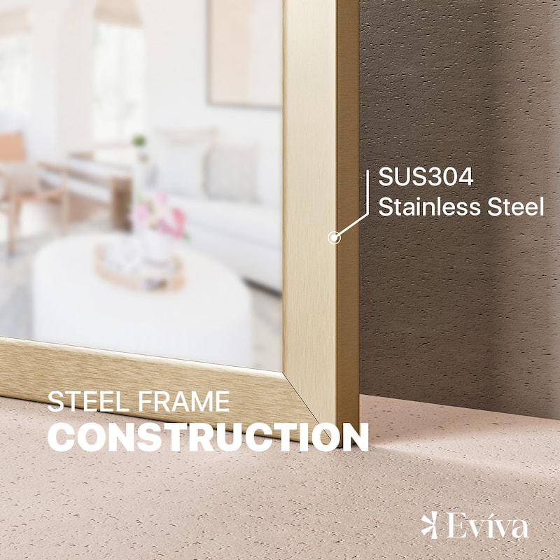 Eviva Gold 48" x 30" Rectangular Gold Metal Framed Mirror