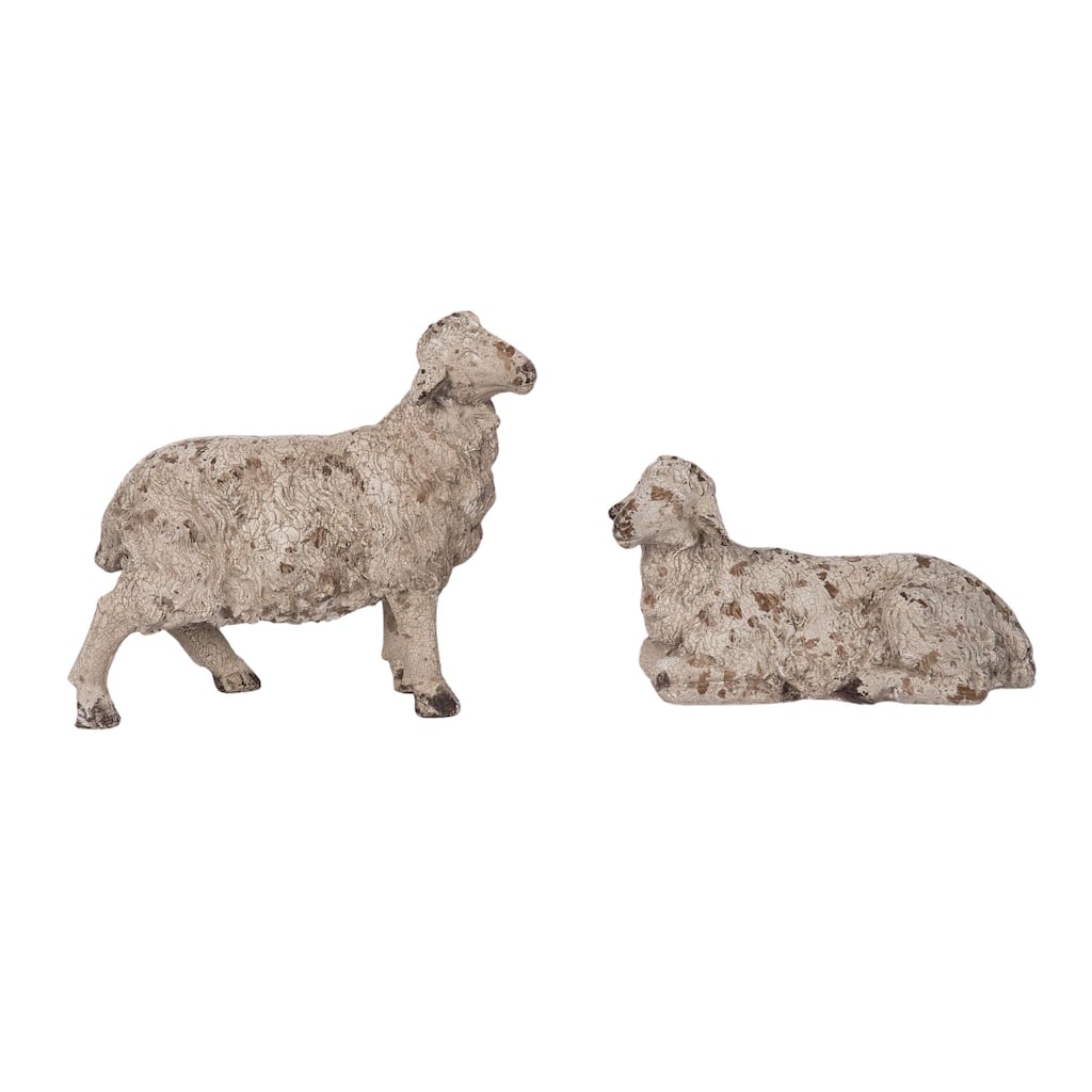 Transpac Resin Lamb Decor Set of 2 Home Decorations Easter