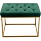 preview thumbnail 70 of 74, Upholstered Tufted Velvet Ottoman, Modern End of Bed Bench with Golden Metal Frame, Entryway Footrest Stool