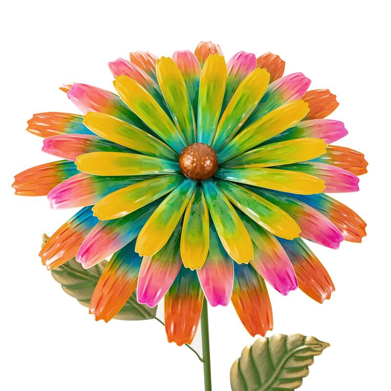 Glitzhome 41"H Garden Metal Flower Yardstake