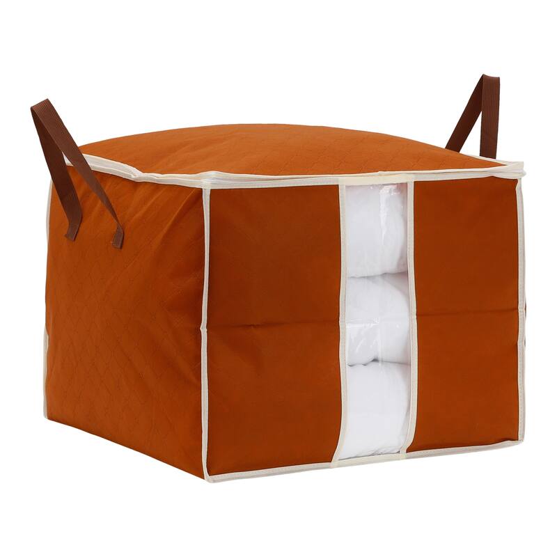 1 Pack Clothes Storage, Storage Bags, Moving Bags for Organizing Bedroom, Comforter, Closet Organizers and Storage with Handles - Orange - 43*20*20in